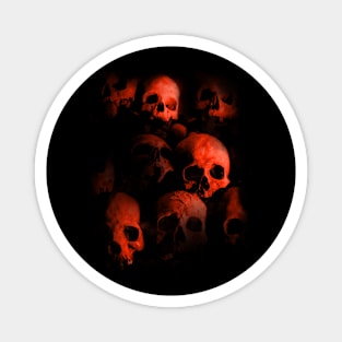 Wall of Evil Hellish Skulls Magnet